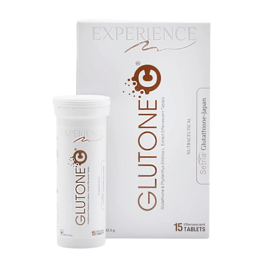 Glutone C Glutathione & Vitamin C Effervescent Tablets| Made with Setria L-Glutathione, Amla extract & Selenium| Even Tone & Glowing Skin| Pack of 15 Tablets